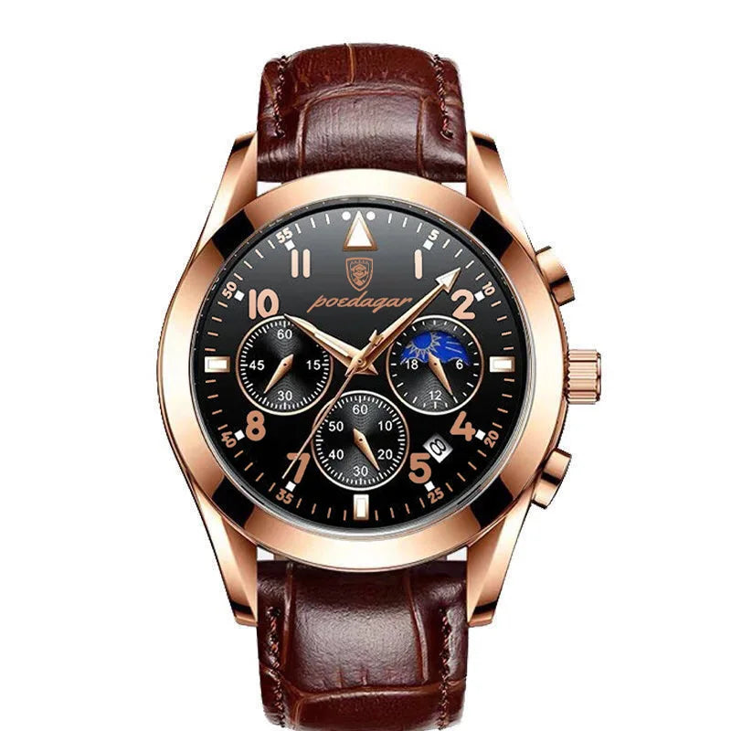 Men Watch New Top Brand Luxury Waterproof Luminous Sport Wristwatch Quartz Military Genuine Leather Relogio Masculino