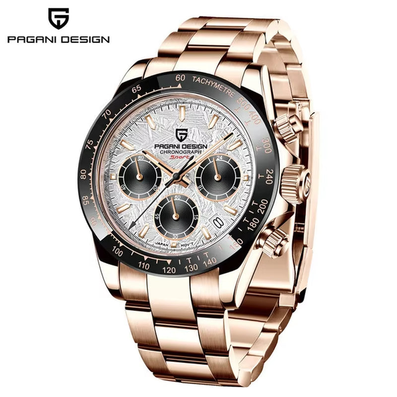 40Mm New V2 Men'S Quartz Watches Sapphire Retro Chronograph Stainless Steel Waterproof Watch Men Relogio Masculino