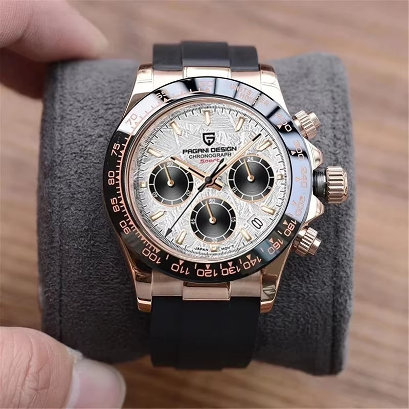 40Mm New V2 Men'S Quartz Watches Sapphire Retro Chronograph Stainless Steel Waterproof Watch Men Relogio Masculino