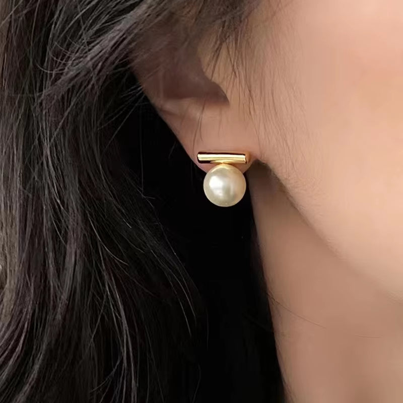 New French Minimalist Grey Imitation Pearl Pendant Earrings 2023 Fashion Jewelry Daily Wear Accessories for Girls Women‘S Party