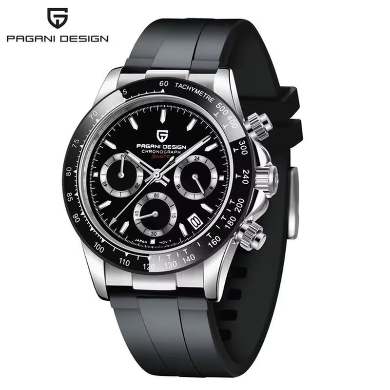 40Mm New V2 Men'S Quartz Watches Sapphire Retro Chronograph Stainless Steel Waterproof Watch Men Relogio Masculino
