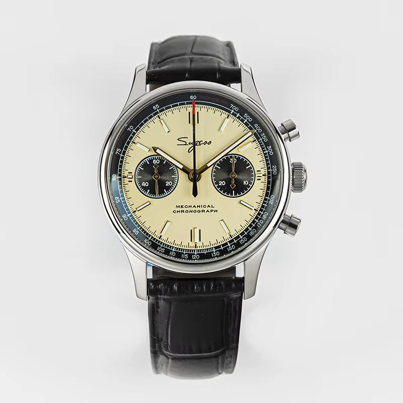 40Mm Men Army Watch 1963 Pilot Mechanical Panda Wristwatch Sapphire Air Force Watches Chronograph Official St1901Movement