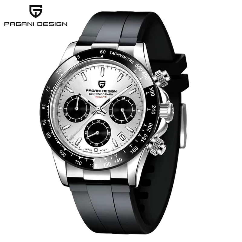 40Mm New V2 Men'S Quartz Watches Sapphire Retro Chronograph Stainless Steel Waterproof Watch Men Relogio Masculino