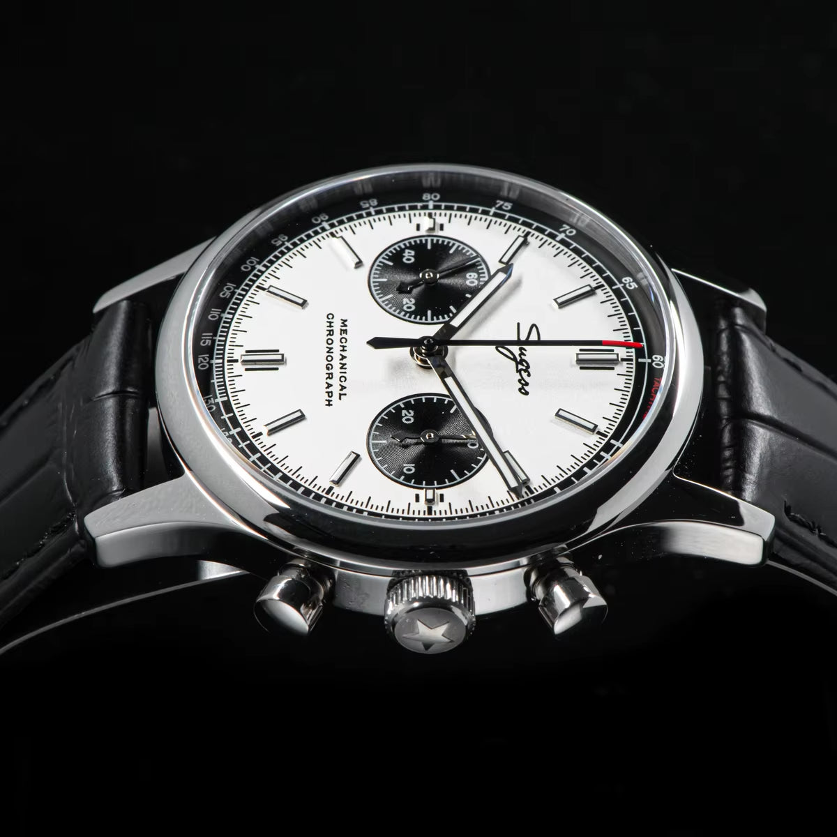 40Mm Men Army Watch 1963 Pilot Mechanical Panda Wristwatch Sapphire Air Force Watches Chronograph Official St1901Movement