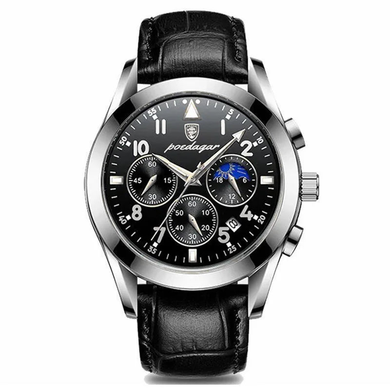 Men Watch New Top Brand Luxury Waterproof Luminous Sport Wristwatch Quartz Military Genuine Leather Relogio Masculino