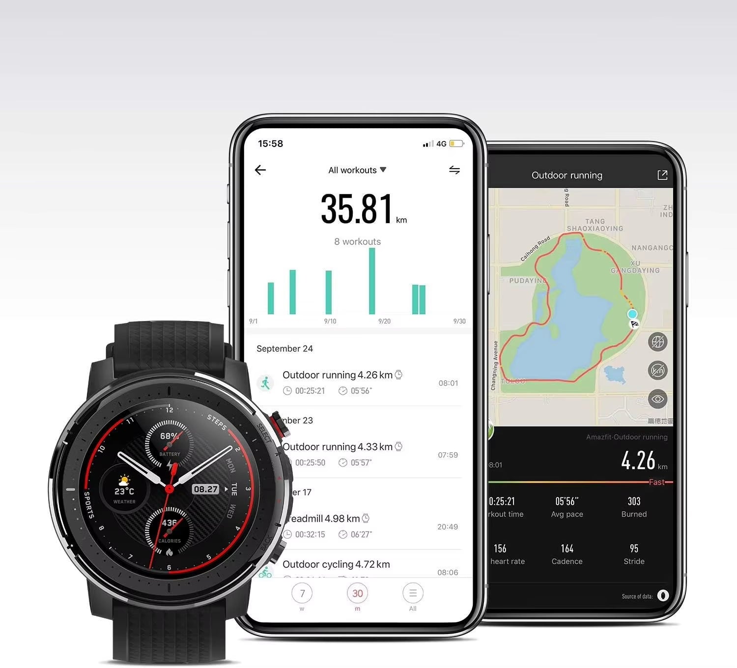 Smart Watch Stratos 3 for Men Smartwatch with GPS Bluetooth and 5ATM Waterproof Display Machine Refurbishment Machine