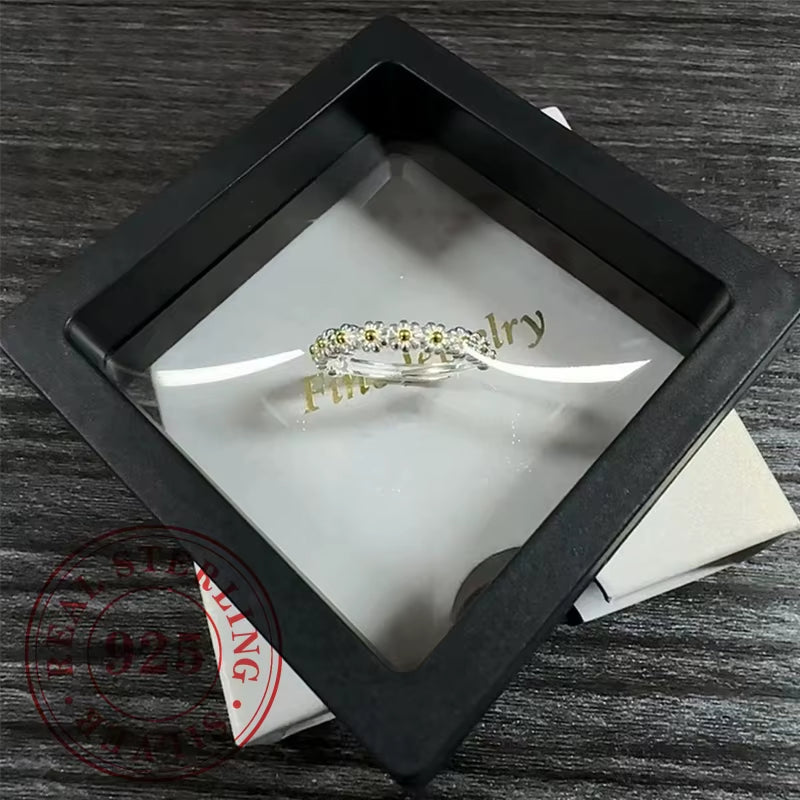 925 Sterling Silver Opening Women’S Rings New Small Daisy Designed Finger Accessories Fresh Exquisite Daily Wear Jewelry