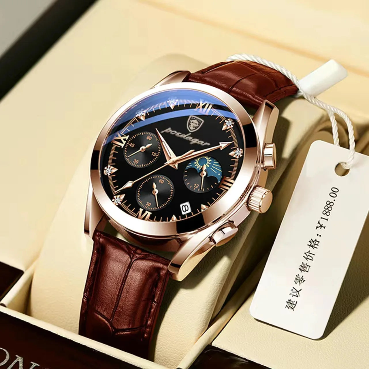 Men Watch New Top Brand Luxury Waterproof Luminous Sport Wristwatch Quartz Military Genuine Leather Relogio Masculino