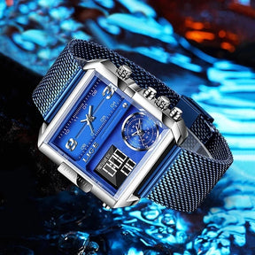 2025  Top Brand Luxury Mens Watches Square Digital Sports Quartz Wrist Watch for Men Waterproof Stopwatch Relogio Masculino