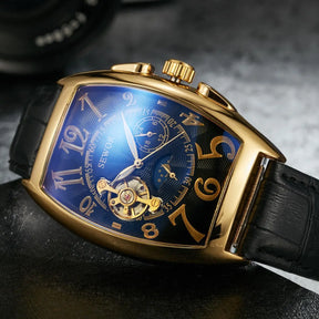 Top Fashion Luxury Gold Watch Men Mon Phase Tourbillon Watches Small Seconds Automatic Mechanical Wristwatches Reloj Hombre 2023