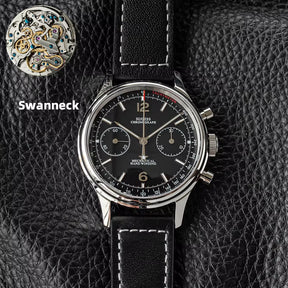 40Mm Men Army Watch 1963 Pilot Mechanical  Panda Wristwatch Sapphire Air Force Watches Chronograph Official St1901Movement