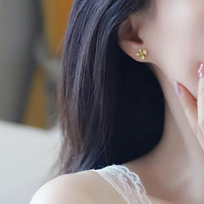 Flower Studs Earings for Women Simple Elegant 2022 Korea Fashion Earings14K Gold Plated Jewelry