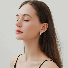 Luxury 1.86Cttw Full Moissanite Diamond Hoop Clip Earrings for Women Original 925 Sterling Silver Jewelry Vintage Earrings