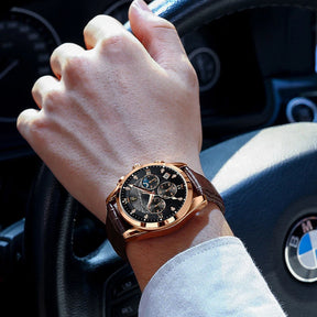 Men Watch New Top Brand Luxury Waterproof Luminous Sport Wristwatch Quartz Military Genuine Leather Relogio Masculino