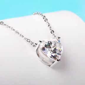 4 Carat Heart Shape Moissanite Pendent Necklace for Women D Color VVS Diamond with Certificate S925 Silver Plated 18K Neck Chain