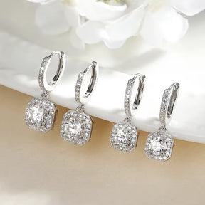 D Color Moissanite Hanging Earrings for Women S925 Sterling Silver Plated 18K White Gold Engagement Earring Luxury Jewelry Trend