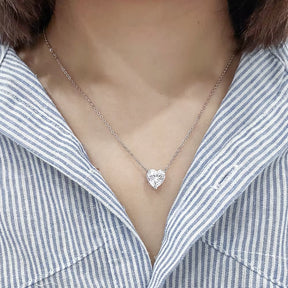 4 Carat Heart Shape Moissanite Pendent Necklace for Women D Color VVS Diamond with Certificate S925 Silver Plated 18K Neck Chain