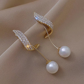 Geometric Irregular round Metal Pearl Earrings for Women 2024 Minimalist Style Personality Earrings Trendy Jewelry Gift
