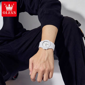 Luxury Man Wristwatch Waterproof Date Luminous Watch for Men White Resin Men'S Quartz Watches Reloj Hombre