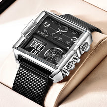 2025  Top Brand Luxury Mens Watches Square Digital Sports Quartz Wrist Watch for Men Waterproof Stopwatch Relogio Masculino