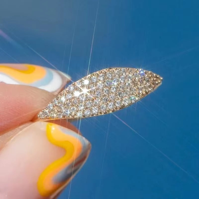 Simple Elegant Women Rings Full Bling Iced Out CZ Stone Luxury Gold Color Female Rings Wedding Party Statement Jewelry