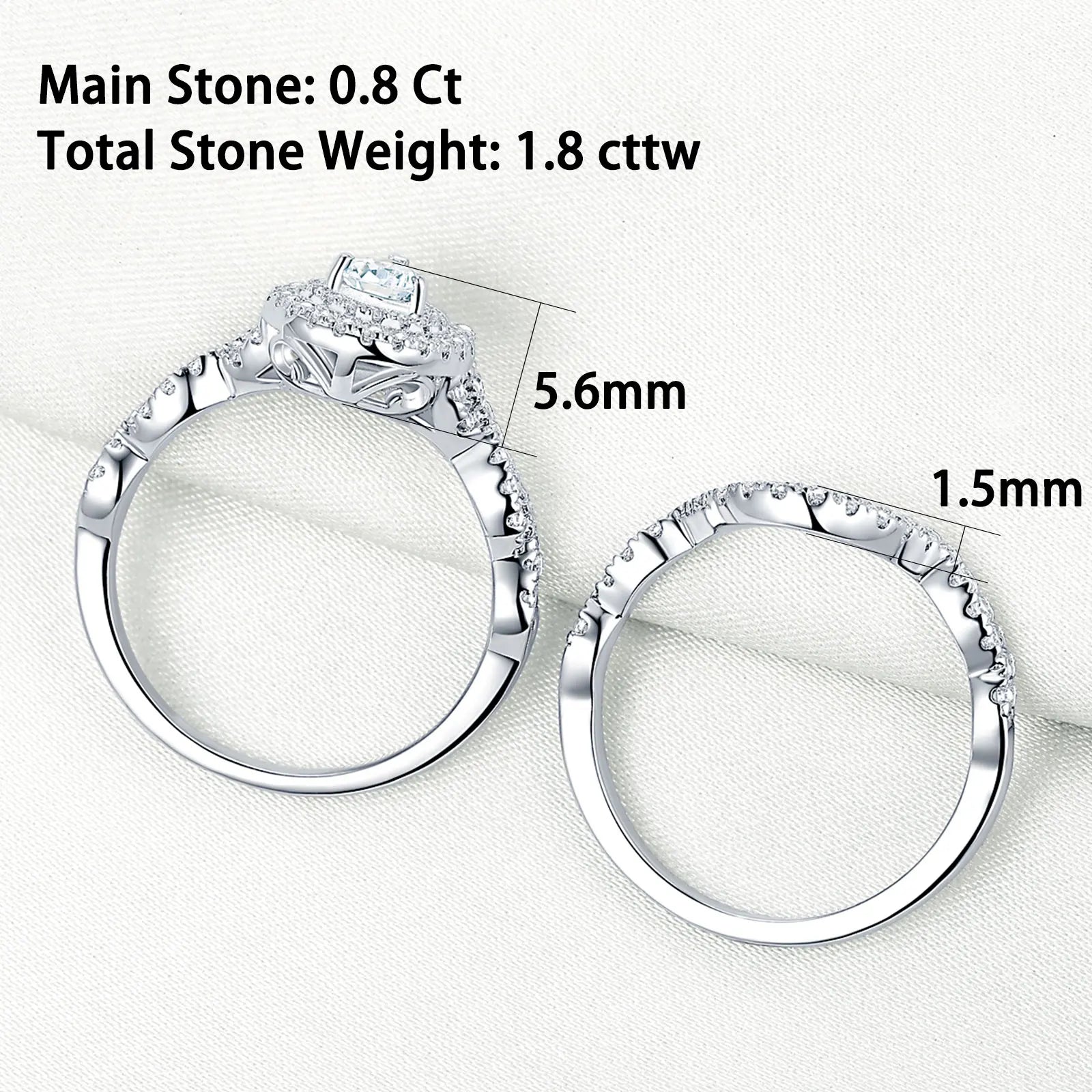 Infinity Engagement Ring Wedding Band for Women 925 Sterling Silver Bridal Rings Set Halo Pear Cut AAAAA Cubic Zircon