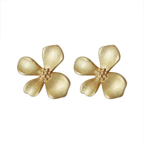 Flower Studs Earings for Women Simple Elegant 2022 Korea Fashion Earings14K Gold Plated Jewelry