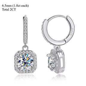 D Color Moissanite Hanging Earrings for Women S925 Sterling Silver Plated 18K White Gold Engagement Earring Luxury Jewelry Trend