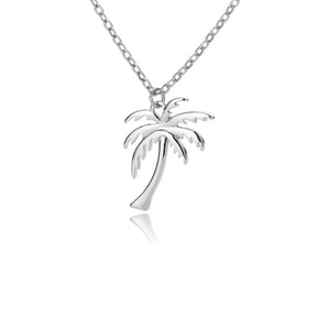 Coconut Palm Tree Necklace for Women Dainty Stainless Steel Gold Color Necklace Hawaiian Jewelry Summer Ocean Beach Accessories