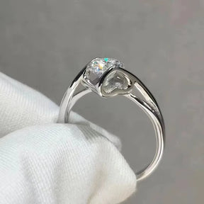 925 Sterling Silver 1 CT Moissanite Stone Ring Woman Wedding Bands Cute Romantic Engagement Jewelry