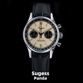 40Mm Men Army Watch 1963 Pilot Mechanical  Panda Wristwatch Sapphire Air Force Watches Chronograph Official St1901Movement