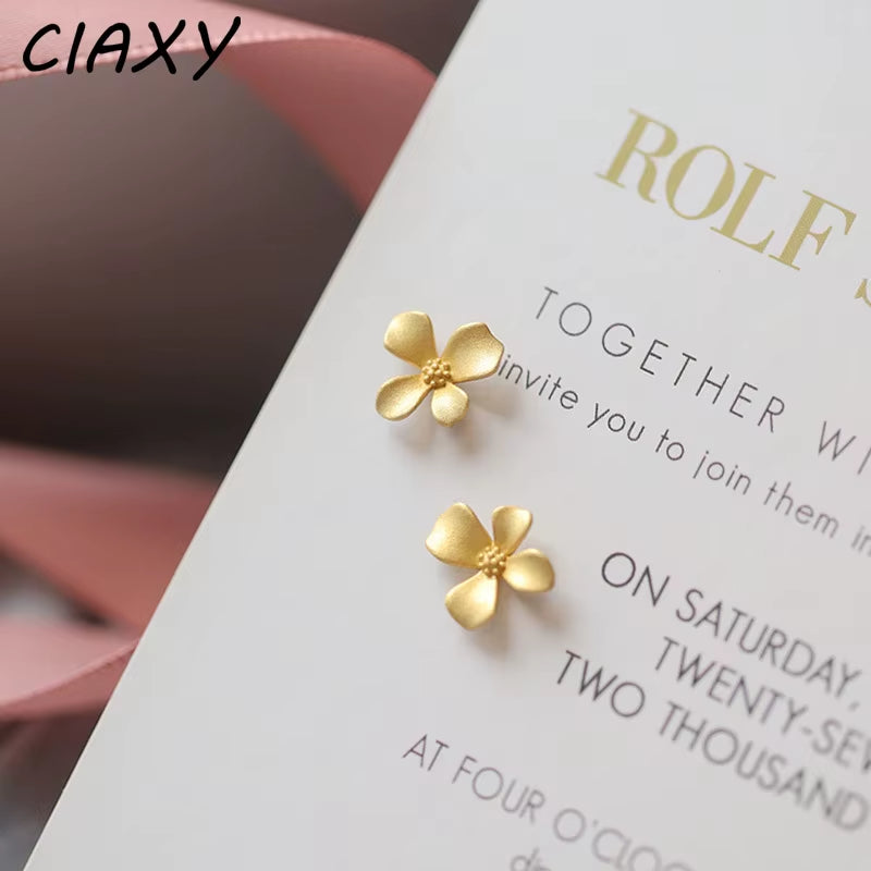 Flower Studs Earings for Women Simple Elegant 2022 Korea Fashion Earings14K Gold Plated Jewelry