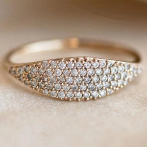 Simple Elegant Women Rings Full Bling Iced Out CZ Stone Luxury Gold Color Female Rings Wedding Party Statement Jewelry