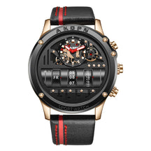 Business Casual Watch for Men Creative Men Wristwatch Unique Rotate Date Leather Strap Quartz Watch Male Military Sport Clock